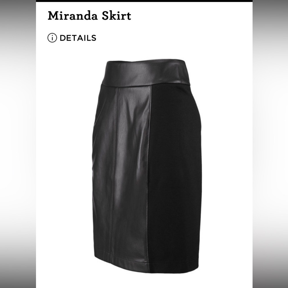 Cabi Miranda faux leather trimmed pencil skirt size 14